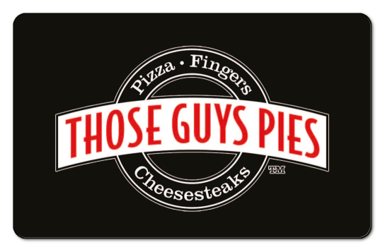 those guys pies logo on a black background